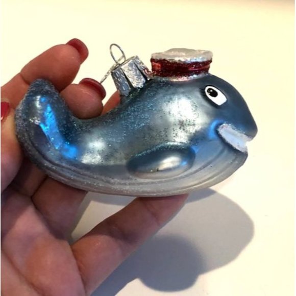 Wally The Whale with Sailor Cap Retired Old World Christmas Ornament - Picture 5 of 7